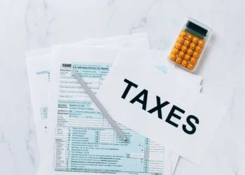 Tax documents on the table